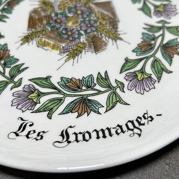 GIEN Dining Vintage Gien Plate Les Fromages French Cheese Serving